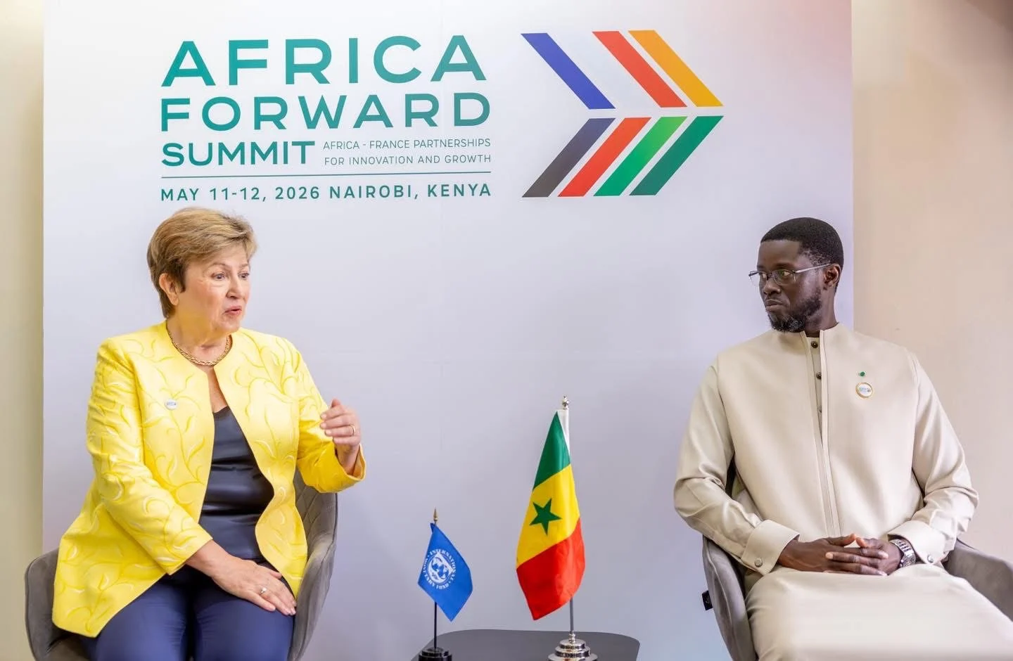 Kristalina Georgieva et Bassirou Diomaye Faye lors d’un échange sur les réformes économiques