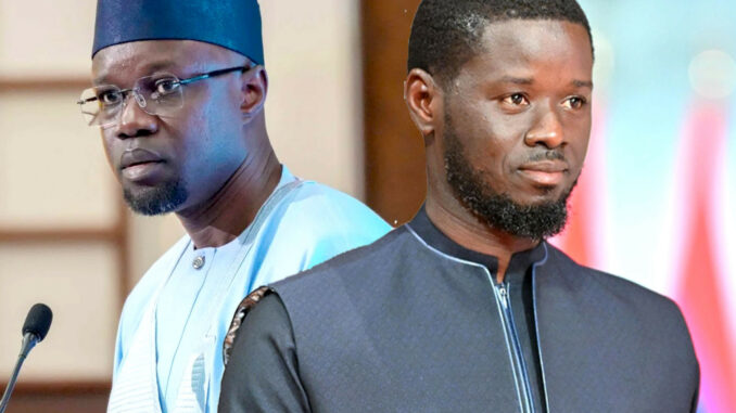 Diomaye Faye et Ousmane Sonko lors d'un événement politique au Sénégal