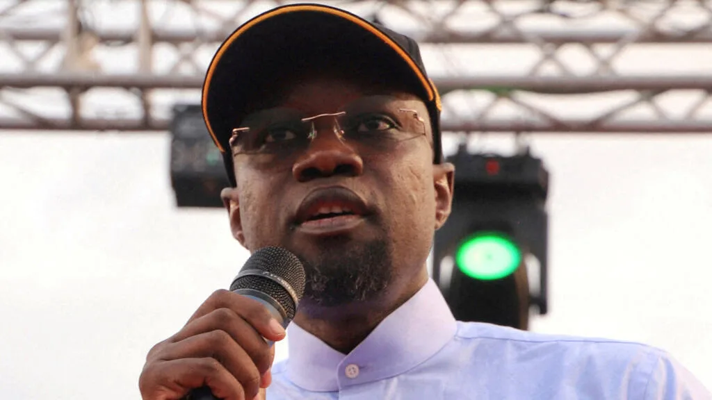 Ousmane Sonko, Premier ministre du Sénégal, lors d'une prise de parole publique