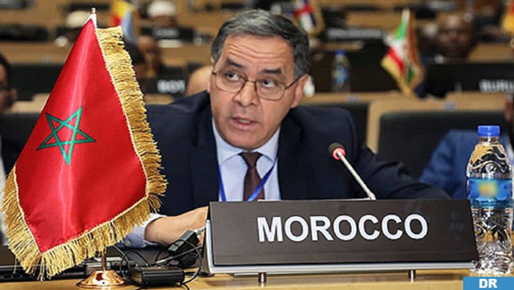 Ambassadeur Mohamed Arrouchi lors de son intervention à l'Union africaine
