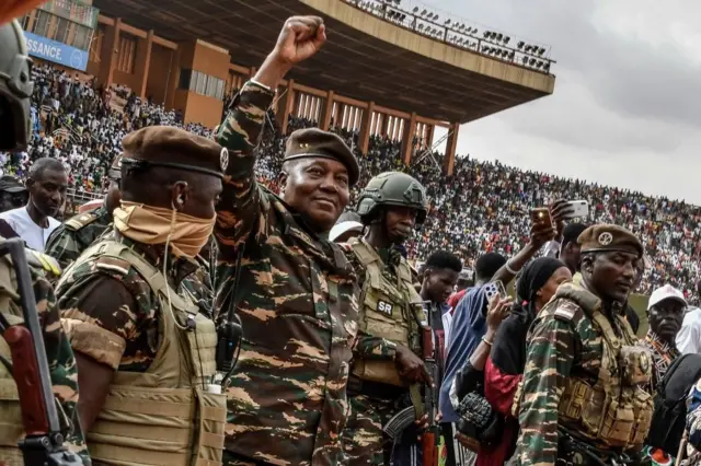 Manifestation à Niamey après le coup d’État de 2023 au Niger