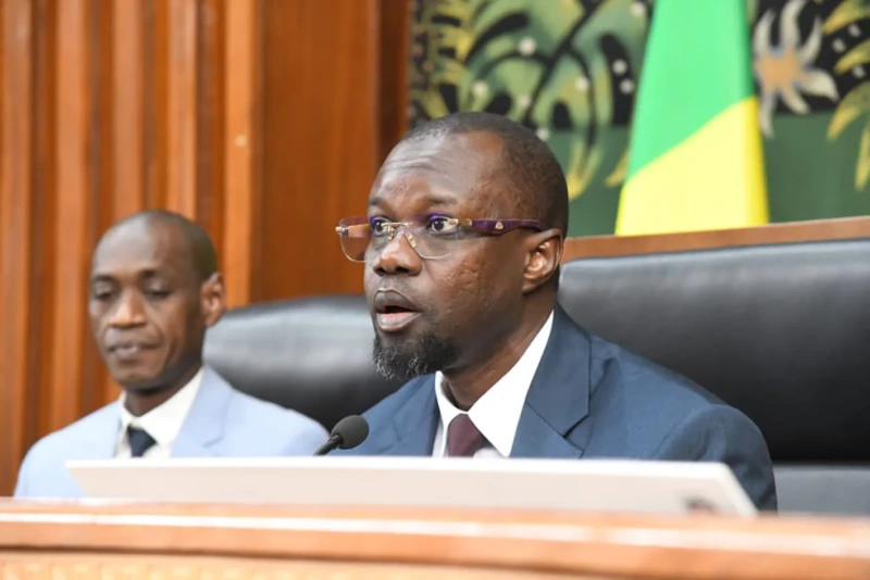 Ousmane Sonko en séance plénière à l'Assemblée nationale du Sénégal