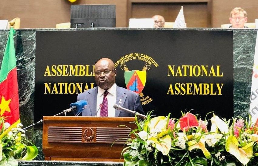 Michel Régis Onanga M. Ndiaye lors d'une intervention à l'Assemblée nationale du Cameroun