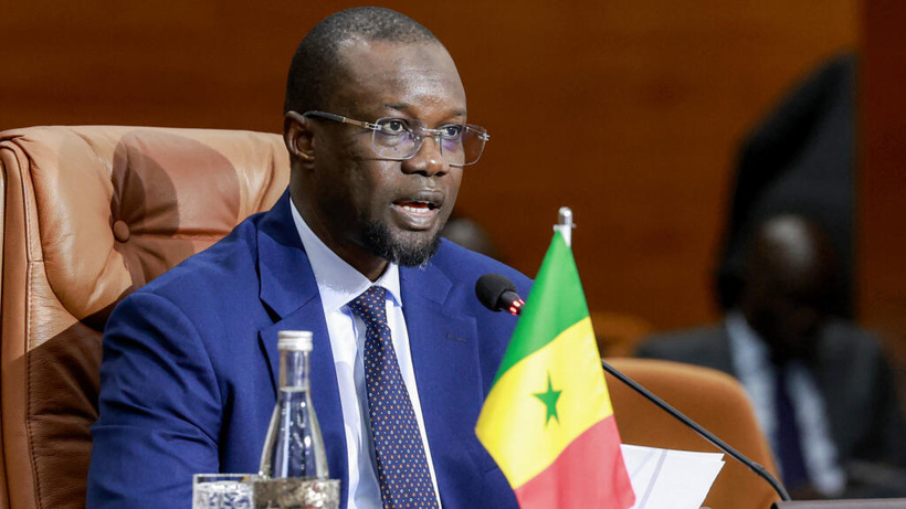 Ousmane Sonko, président de l'Assemblée nationale du Sénégal, lors d'un discours à Touba
