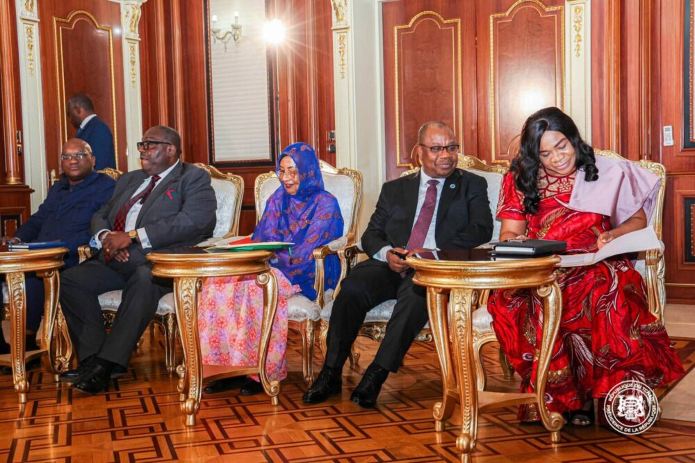 Le président tchadien Mahamat Idriss Déby Itno lors d'une audience avec la délégation de la CEEAC