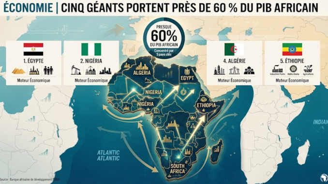 illustration de la répartition du pib en afrique