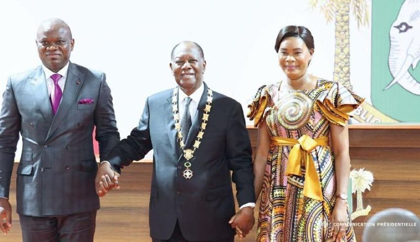 Couple présidentiel gabonais et ivoirien lors d'une rencontre officielle