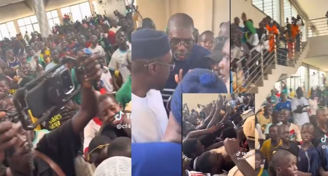 Ousmane Sonko bloqué par une foule à Koki lors de sa visite à Louga